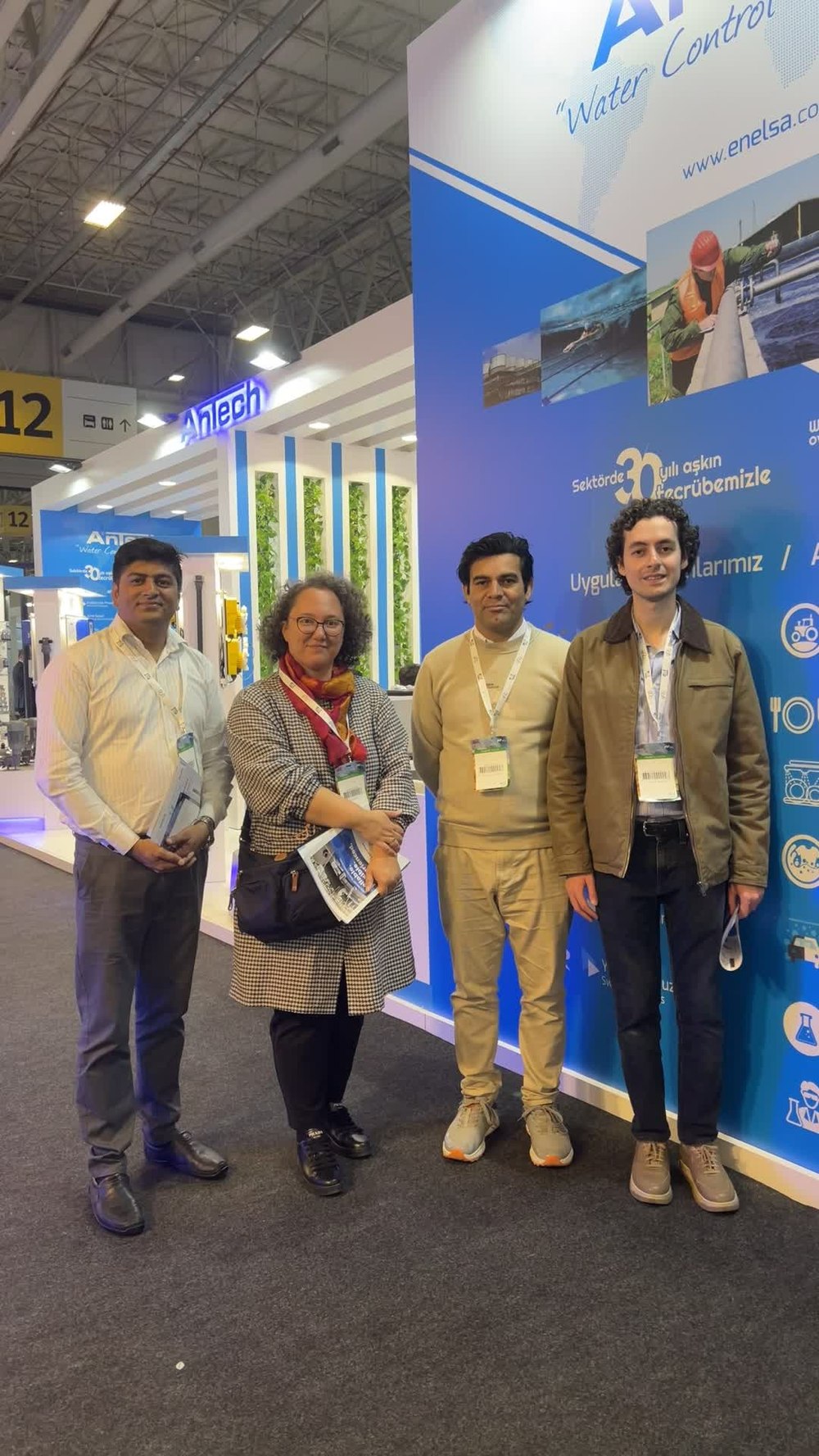 Kubra Ulucan-Altuntas with fellow MSCA fellows at the Antech Water Control booth, IFAT Eurasia 2025